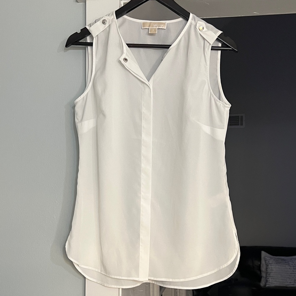 Michael Kors Off White Sleeveless Blouse size 4